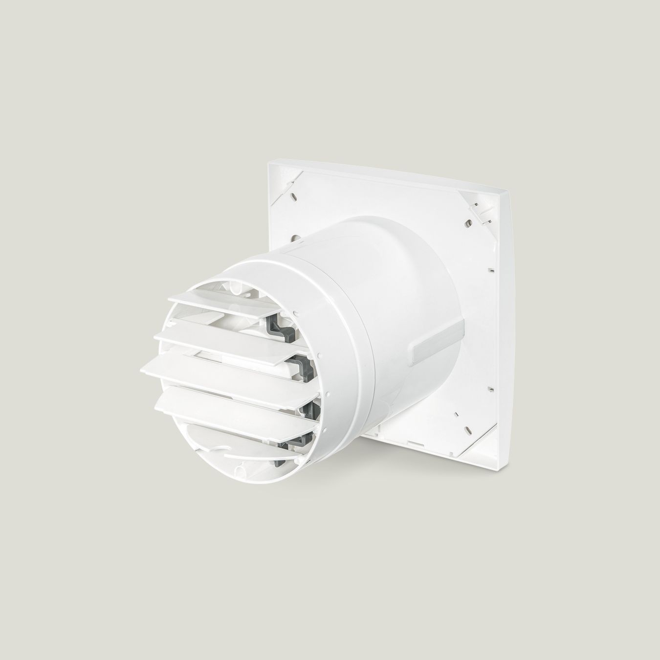150mm square slim white finish exhaust fans with shutters - AU Site
